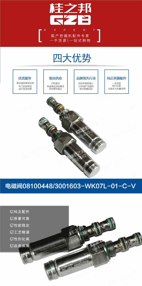 挖掘机电磁阀阀芯